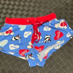 coca cola pajama shorts size xs junior
